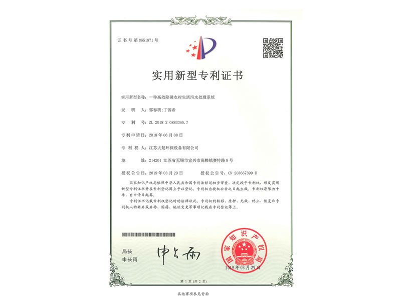 一种高效除磷农村生活污水处理系统